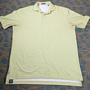 TURTLESON GOLF POLO MARTINI GLASS PRINT YELLOW STRECH SPANDEX POLO